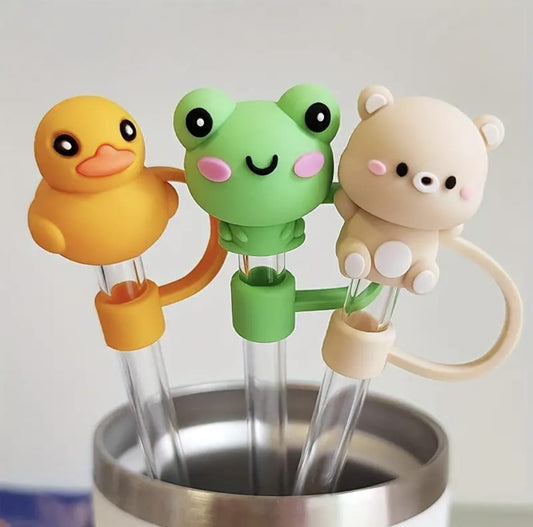 Cute Silicone Animal Straw Toppers