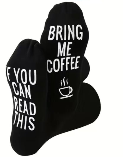 'Bring me coffee' socks