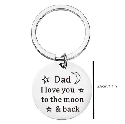 'Dad, I love you to the moon and back' Key Ring